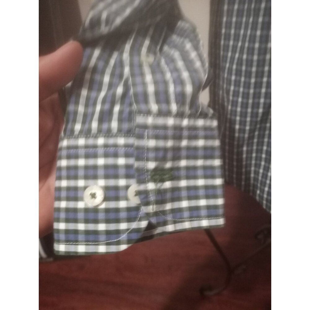 UNTUCKit Men M Blue White Plaid Rocchetta Long Sleeve Button Up Shirt Slim Fit - Picture 6 of 12